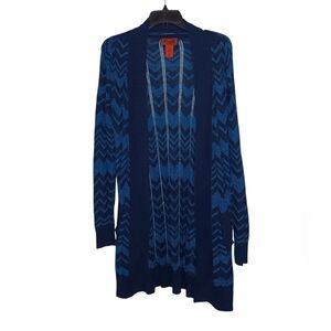 Missoni for Target Knee-Length Open Front Cardigan, Blue/Navy, M, EUC!